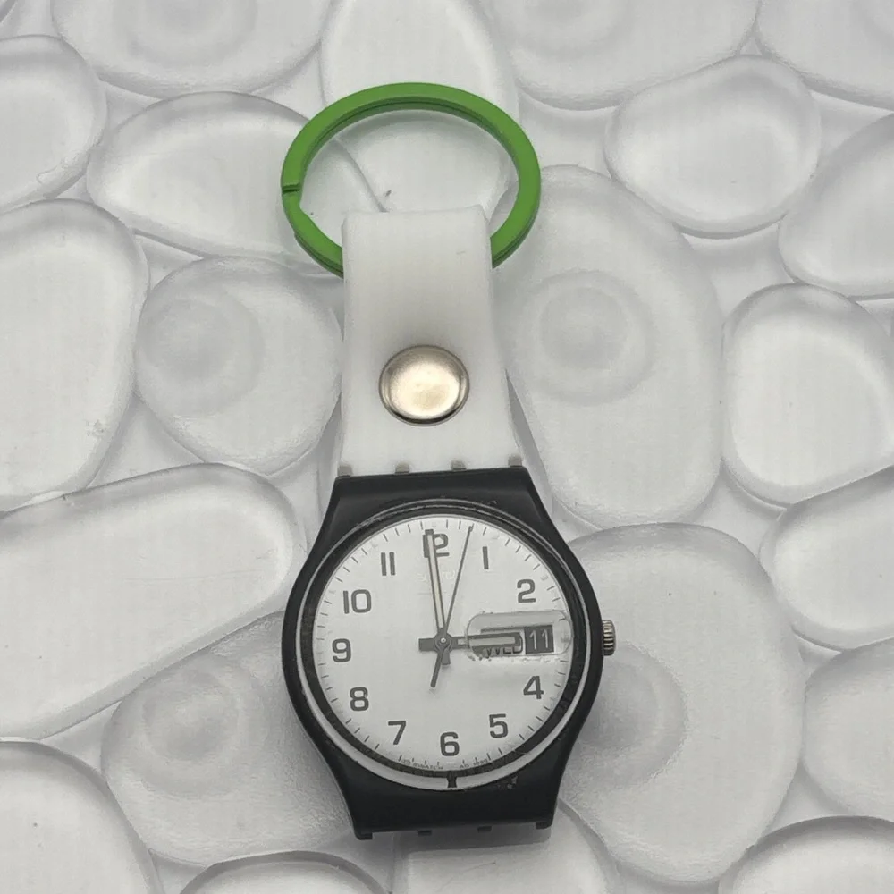 White & Green Swatch Keychain - fits Gent Swatch watch
